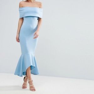 Club L Bardot Drop Peplum Dress